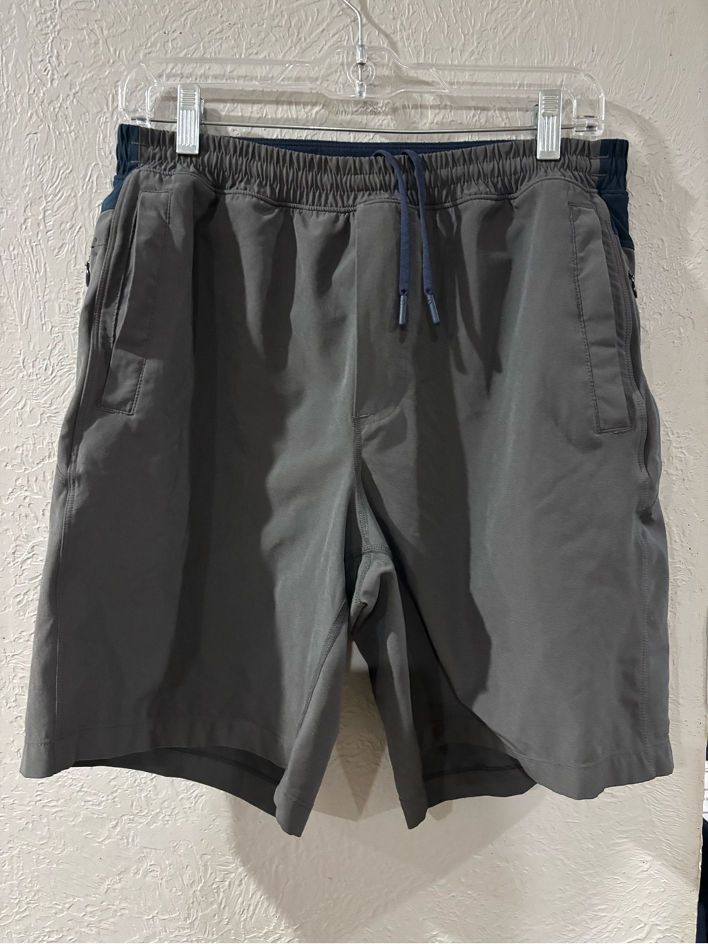 Birddogs Boom for your Bombstick lined athletic workout shorts grey/navy sz L
